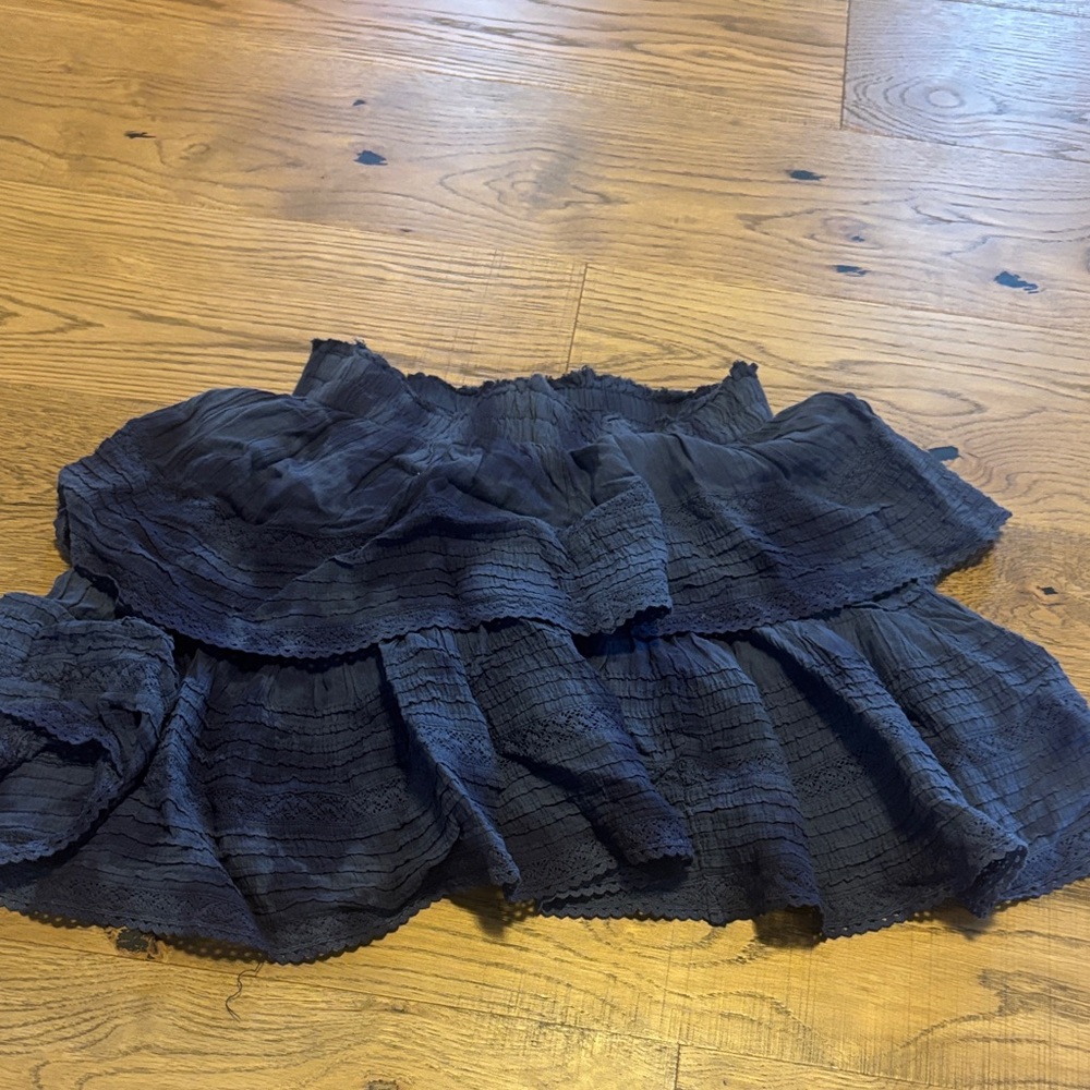 Aerie Navy Lace Tiered Skirt
